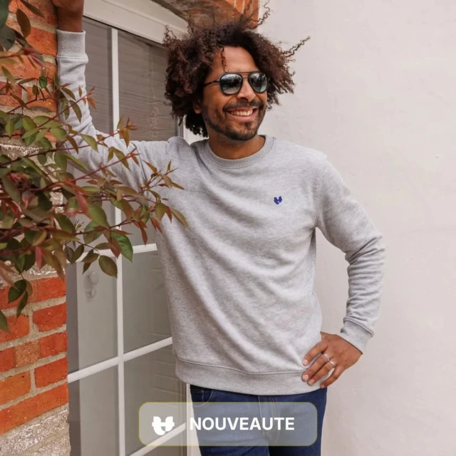 PALÂBA - Sweat coton bio homme imprimé COEUR