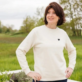 PALÂBA - Sweat écru femme à col | Coton recyclé