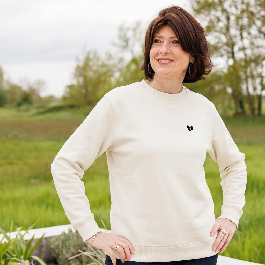 sweat ecru femme a col coton recycle palaba 678 PALÂBA - Sweat écru femme à col | Coton recyclé – XL