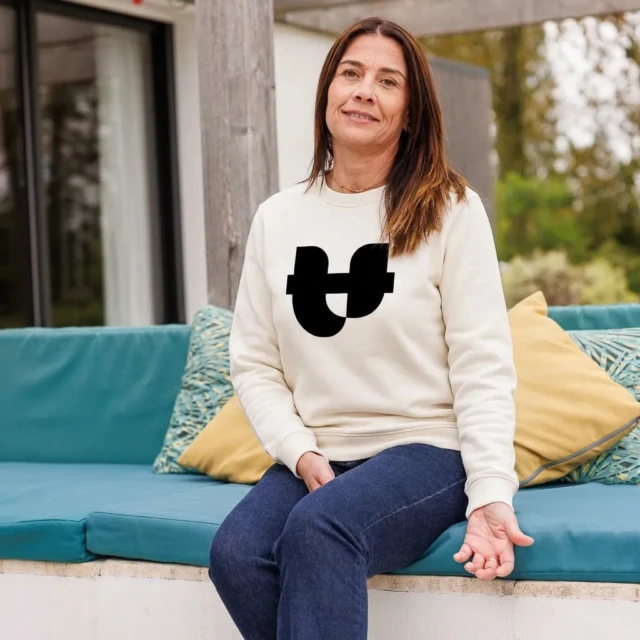 PALÂBA - Sweat écru femme imprimé NOIR