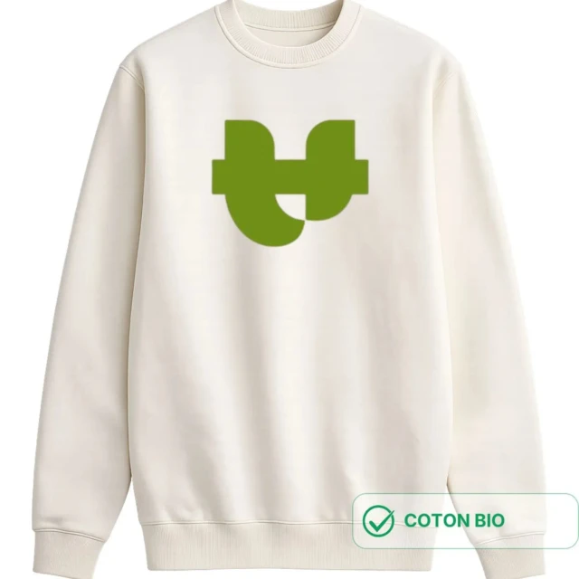 PALÂBA - Sweat écru femme imprimé VERT | Coton bio – XL