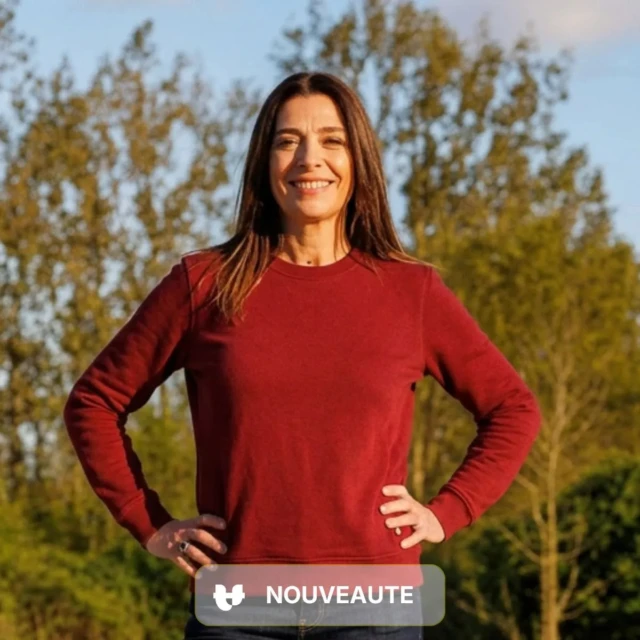 PALÂBA - Sweat femme bordeaux coton bio | Col rond