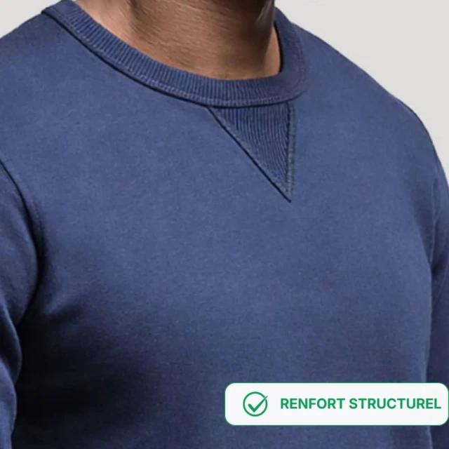 PALÂBA - Sweat Homme Bleu coton bio | Col renforcé – XL