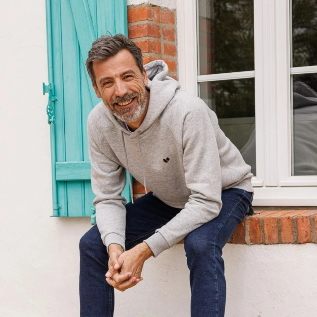 PALÂBA - Sweat capuche gris molletonné – XXL
