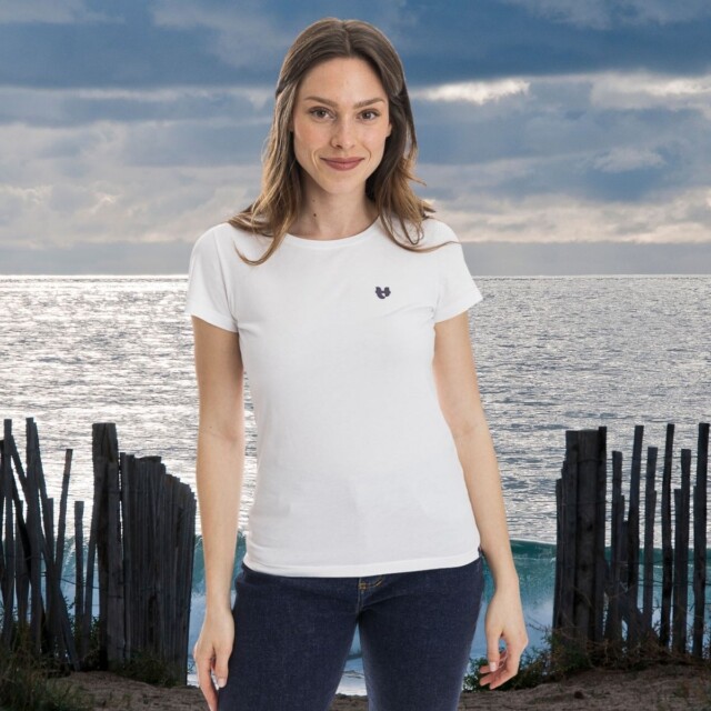 PALÂBA - T-shirt coton bio col rond blanc – XL