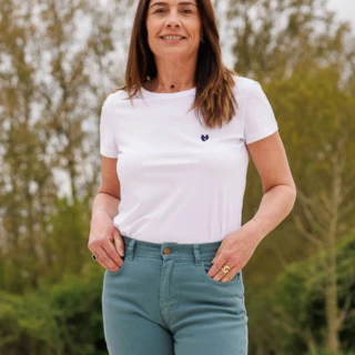 PALÂBA - T-shirt coton bio col rond blanc