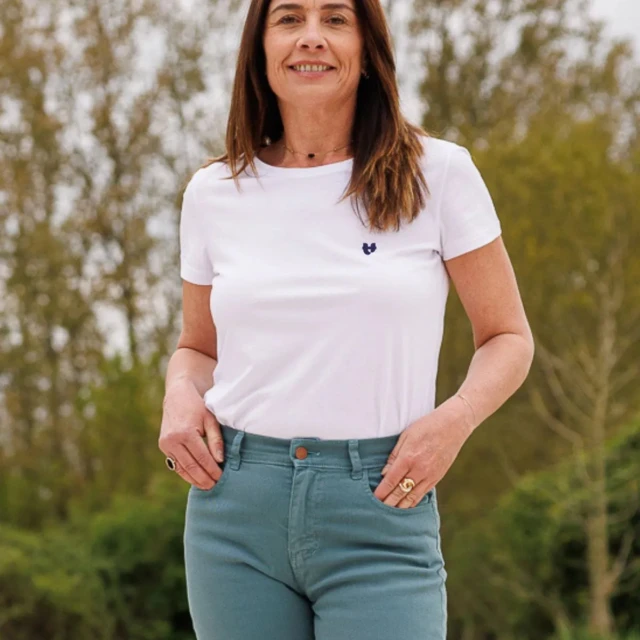 PALÂBA - T-shirt coton bio col rond blanc