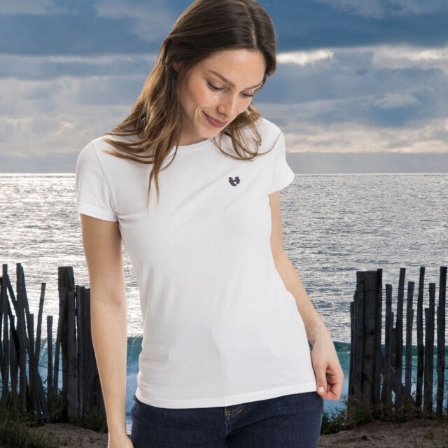 PALÂBA - T-shirt coton bio col rond blanc – XL