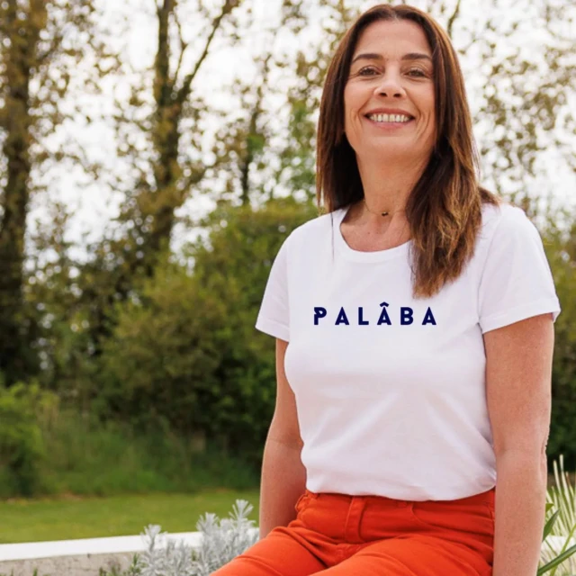 PALÂBA - T-shirt imprimé jersey blanc