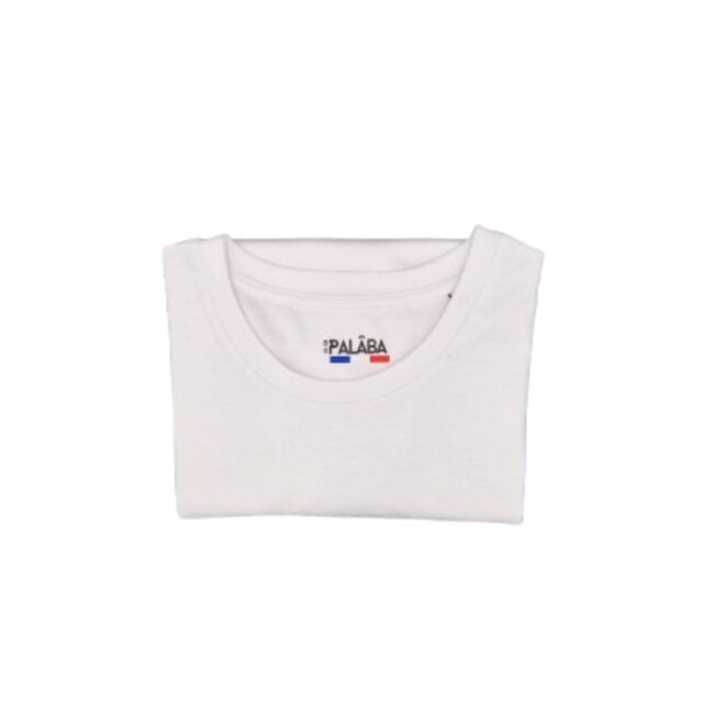 PALÂBA - T-shirt uni jersey col rond blanc – XL