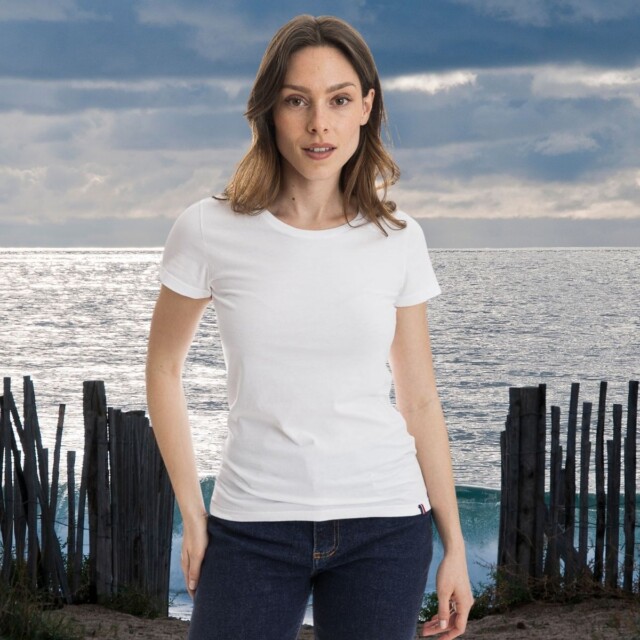PALÂBA - T-shirt uni jersey col rond blanc – XL