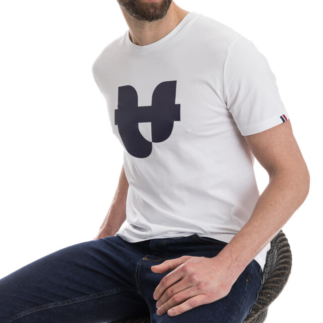 PALÂBA - T-shirt blanc col rond Jersey imprimé – XXXL