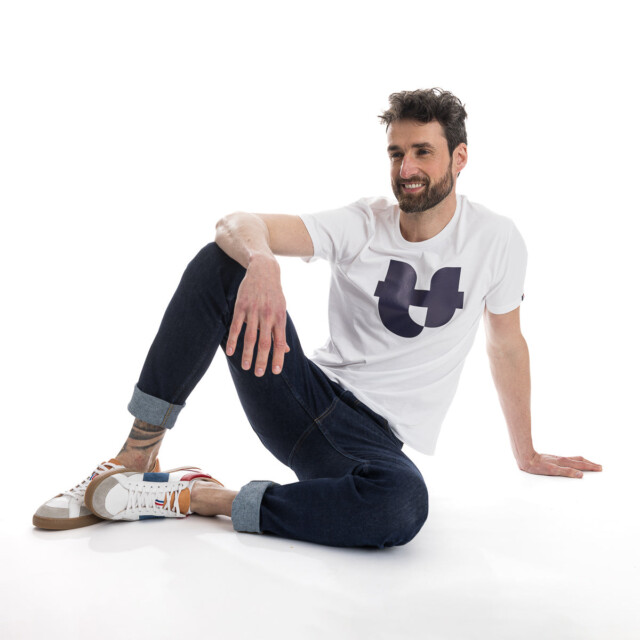 PALÂBA - T-shirt blanc col rond Jersey imprimé – XXXL