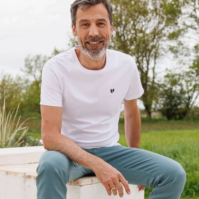 PALÂBA - T-shirt blanc homme coton bio