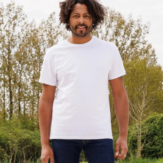 PALÂBA - T-shirt uni col rond en jersey - Blanc – XXXL