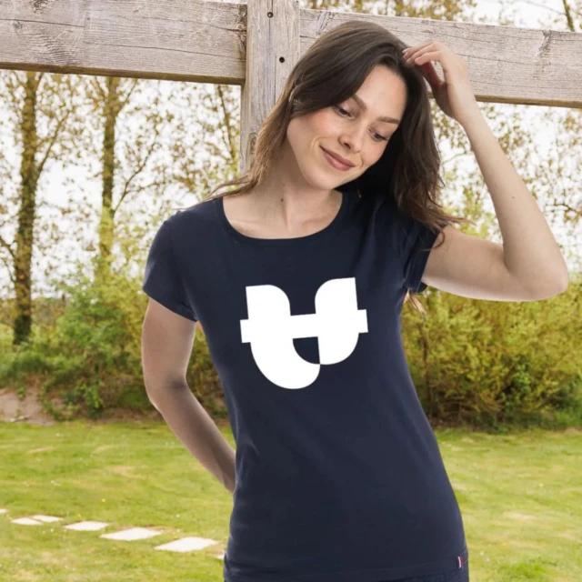 PALÂBA - T shirt jersey marine à col rond