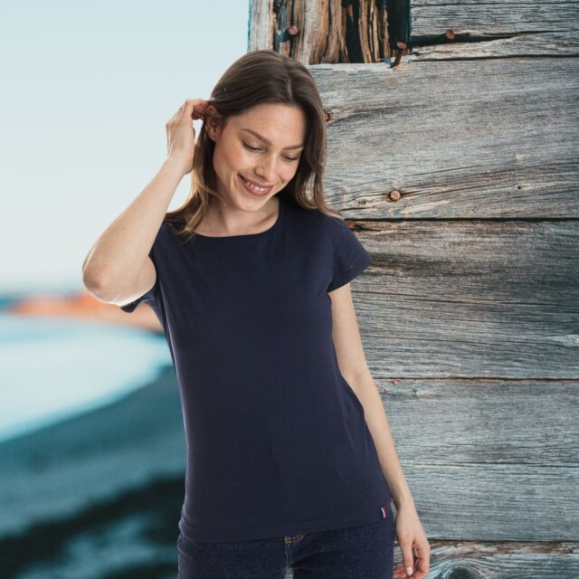 PALÂBA - T shirt coton bio maille jersey marine – XL