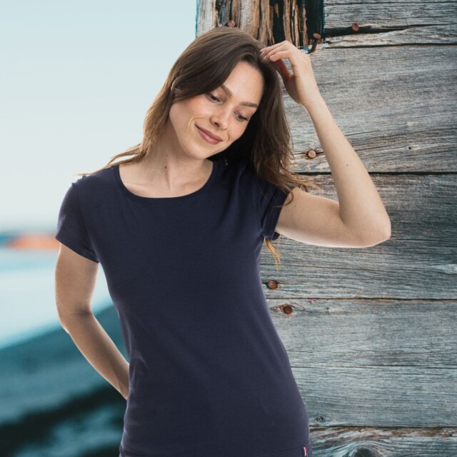 PALÂBA - T shirt coton bio maille jersey marine – XL