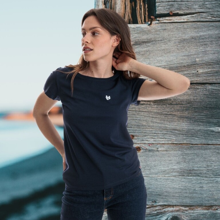 PALÂBA - T shirt manche courte col rond marine – XL