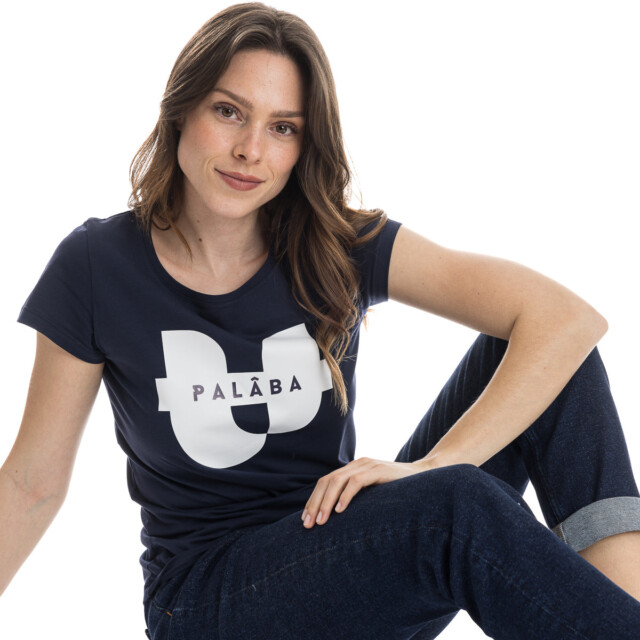 PALÂBA - T shirt imprimé coton peigné marine – XL