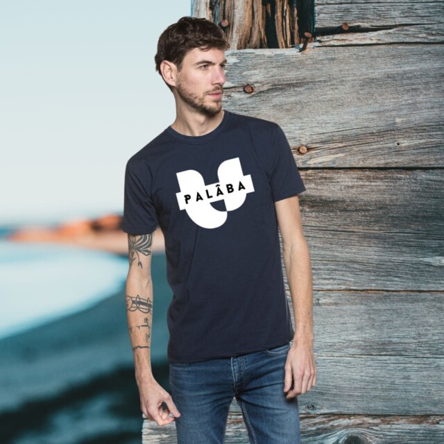 PALÂBA - T-shirt bleu coton bio à col rond en jersey – XXXL / Marine