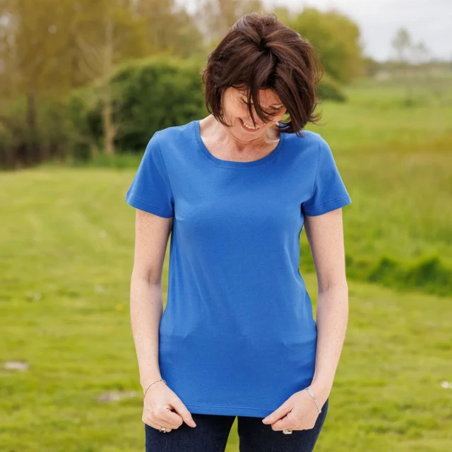 PALÂBA - T shirt jersey bleu roi à manches courtes