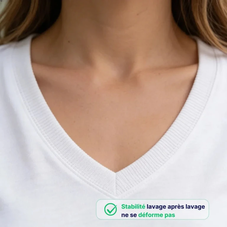 PALÂBA - T shirt col V jersey blanc – L