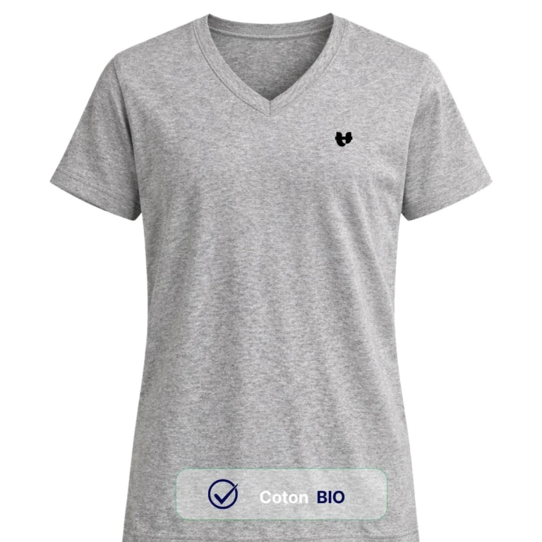 PALÂBA - T shirt col V manche courte coton bio – XL