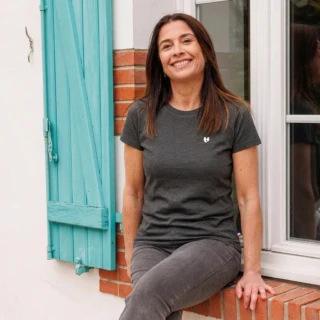 PALÂBA - T-shirt col rond en coton Anthracite