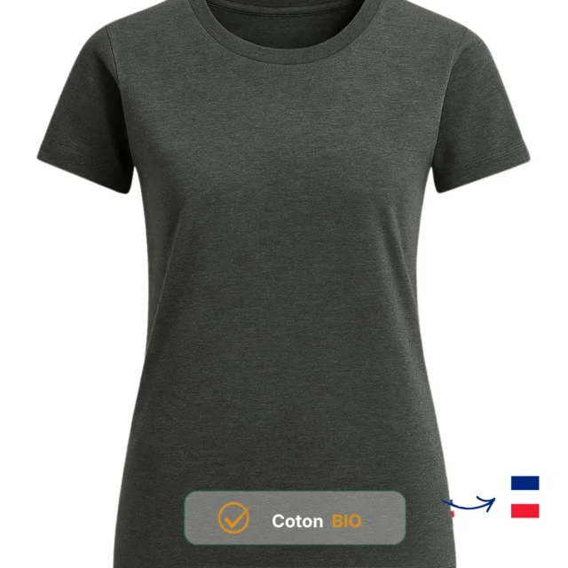 PALÂBA - T-shirt coton bio à manches courtes Anthracite – XL