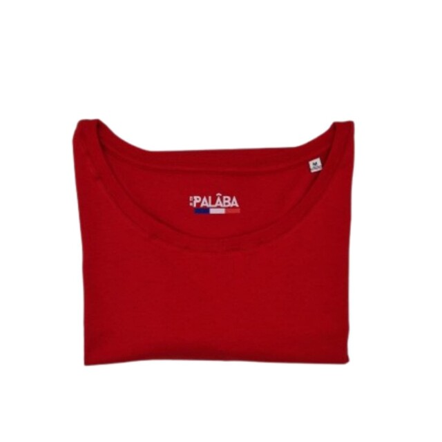 PALÂBA - T shirt en coton rouge col rond – XL