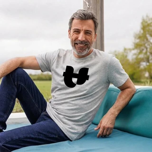 PALÂBA - Tee shirt gris homme imprimé