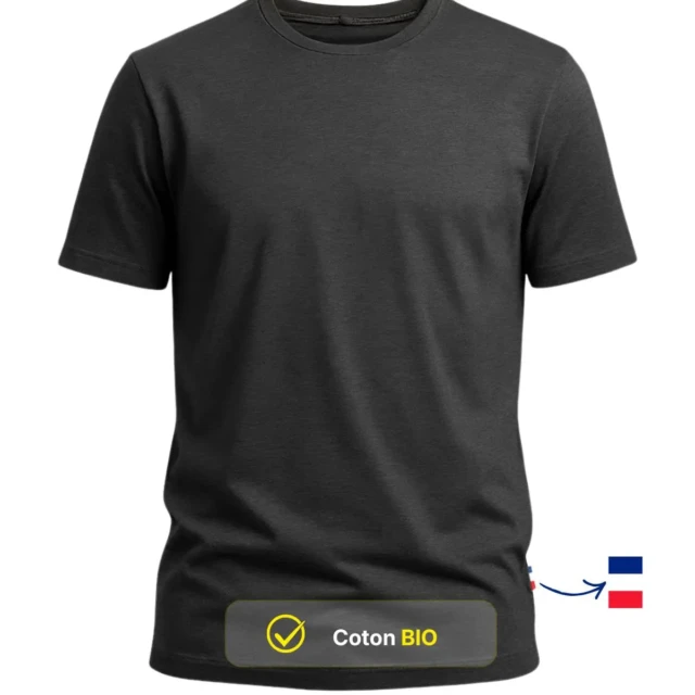 PALÂBA - T-shirt jersey Anthracite col rond – XL