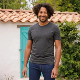 PALÂBA - T-shirt jersey Anthracite col rond