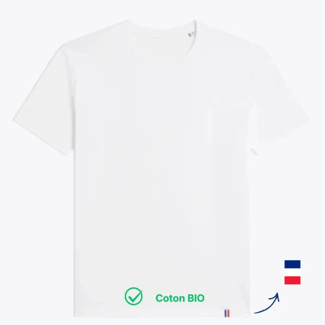PALÂBA - T-shirt épais blanc coton bio - 240g – XL / Noir