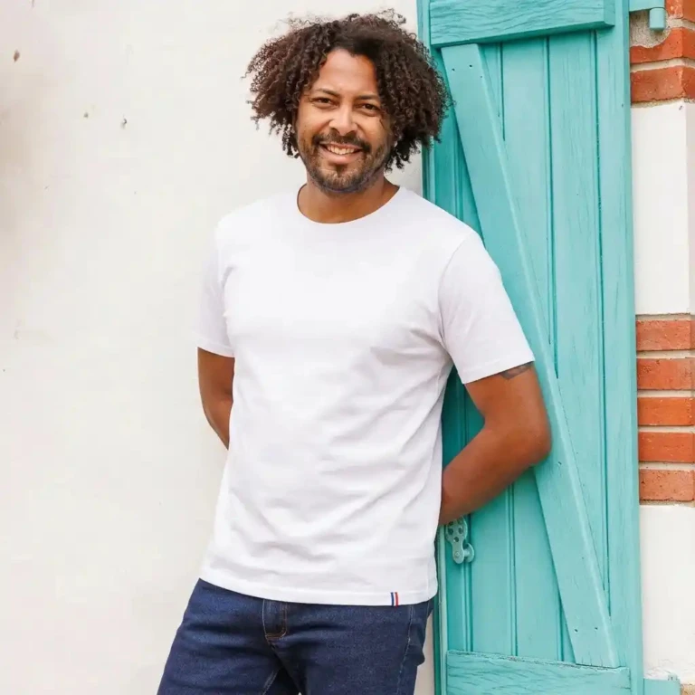 PALÂBA - T-shirt épais blanc coton bio - 240g – XL / Noir