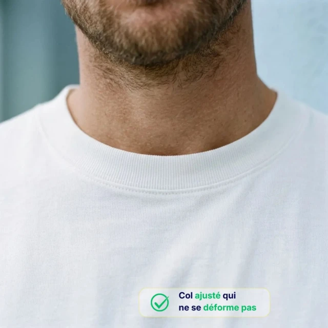 PALÂBA - T-shirt épais blanc coton bio - 240g – XL / Noir