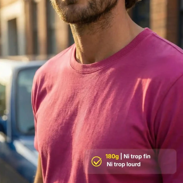 PALÂBA - T-shirt Rose Fuchsia en coton biologique – XL