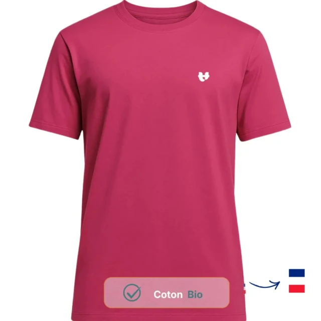 PALÂBA - T-shirt Rose Fuchsia en coton biologique – XL