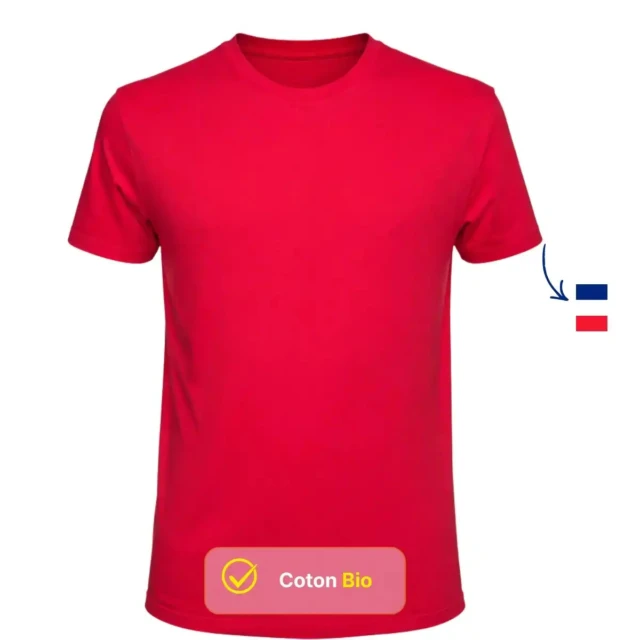 PALÂBA - Tee shirt rouge uni manche courte – XXXL