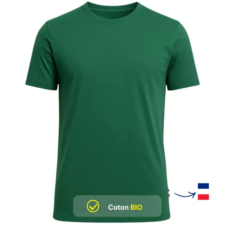 PALÂBA - T-shirt vert bouteille coton bio – XL