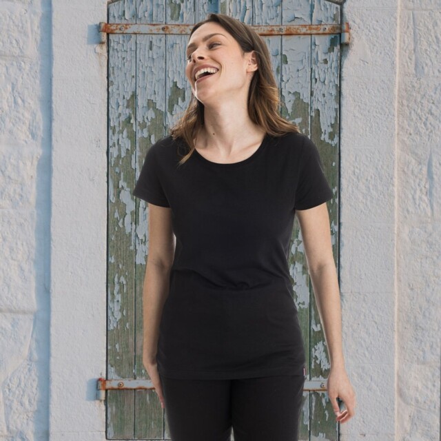 PALÂBA - T shirt uni jersey noir – XL