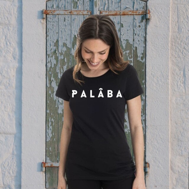 PALÂBA - T shirt manche courte en jersey noir – XL