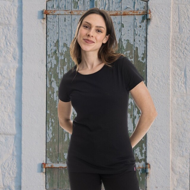 PALÂBA - T shirt uni jersey noir – XL
