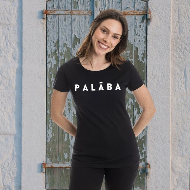 PALÂBA - T shirt manche courte en jersey noir – XL