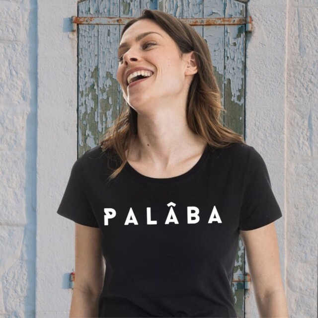 PALÂBA - T shirt manche courte en jersey noir – XL