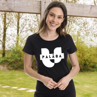 PALÂBA - T shirt imprimé en coton peigné noir