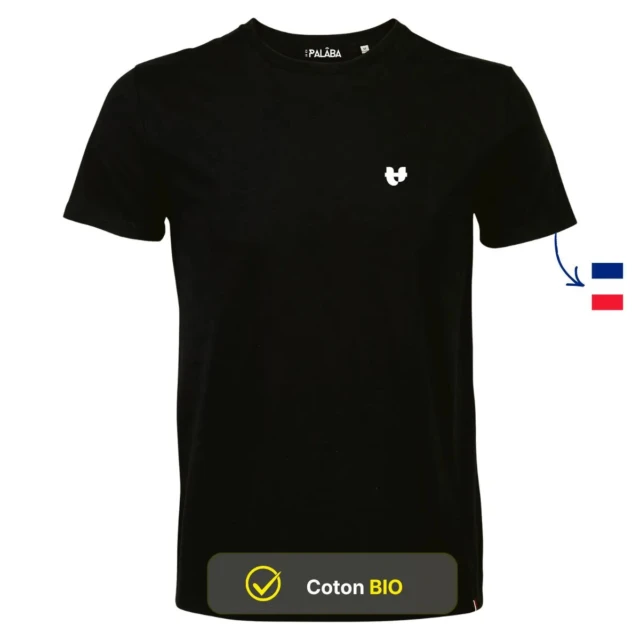 PALÂBA - T-shirt noir coton bio col rond – XXXL / Noir
