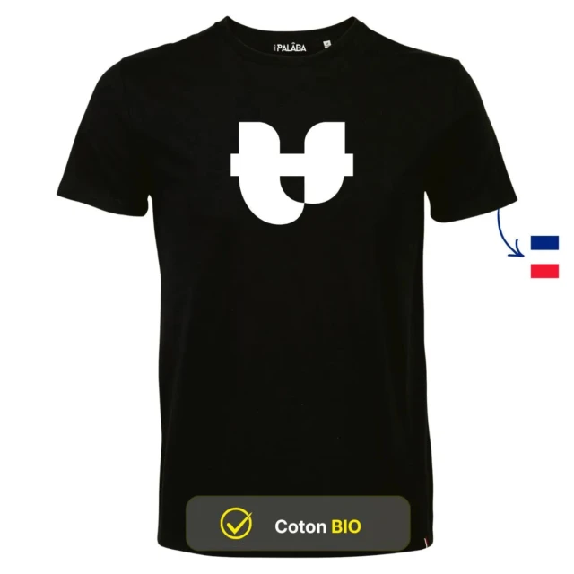 PALÂBA - Tshirt noir imprimé coton bio – XXXL