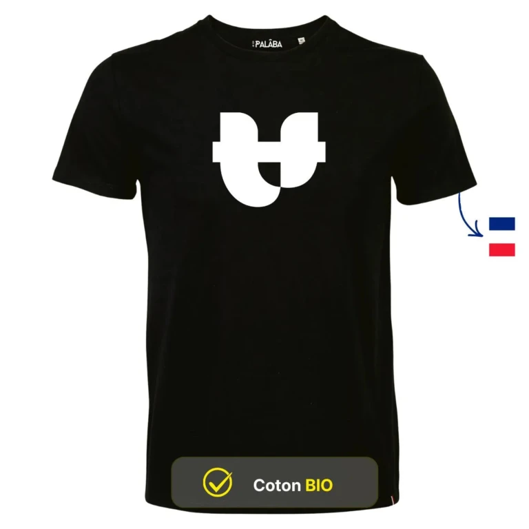PALÂBA - Tshirt noir imprimé coton bio – XXXL